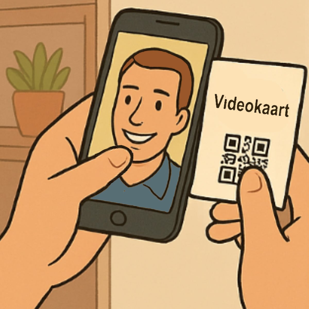 De klant neemt zijn videoboodschap op
